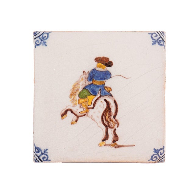 Set of 6 Old Dutch Hand Painted Delft Tiles Attributed to Royal Tichelaar Makkum, C. 1880 For Sale In Chicago - Image 6 of 13