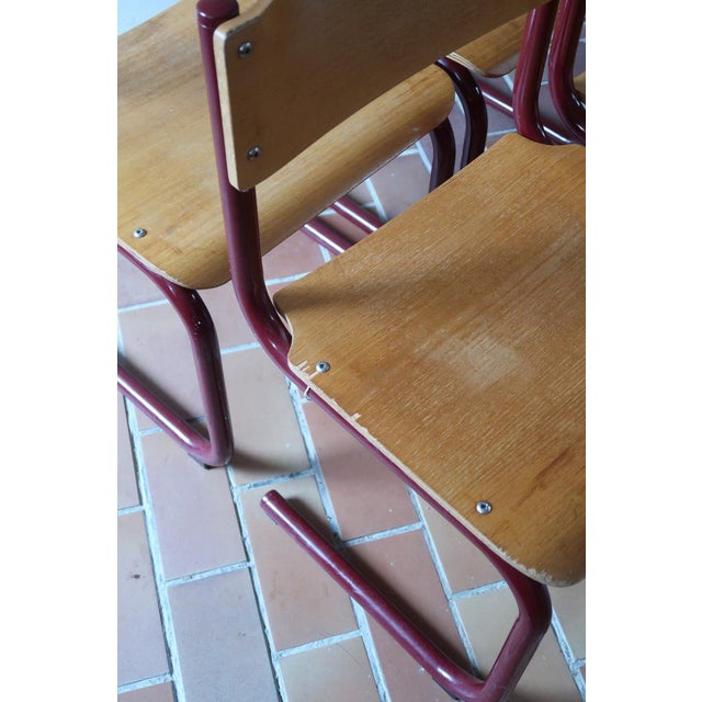 Cantilever Chairs in Beech and Red Lacquered Steel by Randers Møbelfabrik, Denmark, 1960s, Set of 4 For Sale - Image 13 of 18