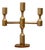 Vintage Swedish Brass 3-Arm Candelabra from Gusum, 1970s For Sale
