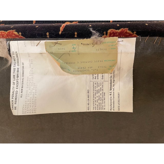 1980s Henredon Schoonbeck Mid-Century Upholstered Castered Chairs, Pair For Sale In Chicago - Image 6 of 6