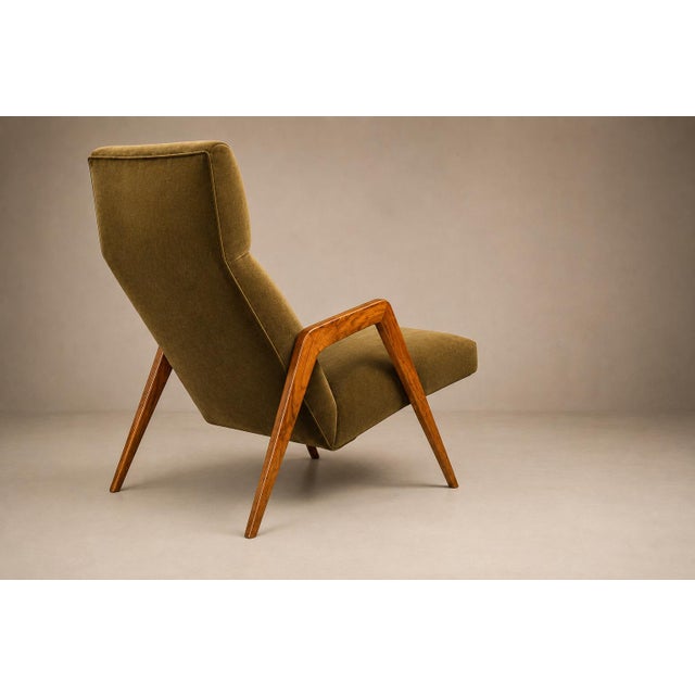 Brazilian Modern Armchair in Pau Marfim & Green Mohair, Pierre Weckx, 1950s For Sale In New York - Image 6 of 15