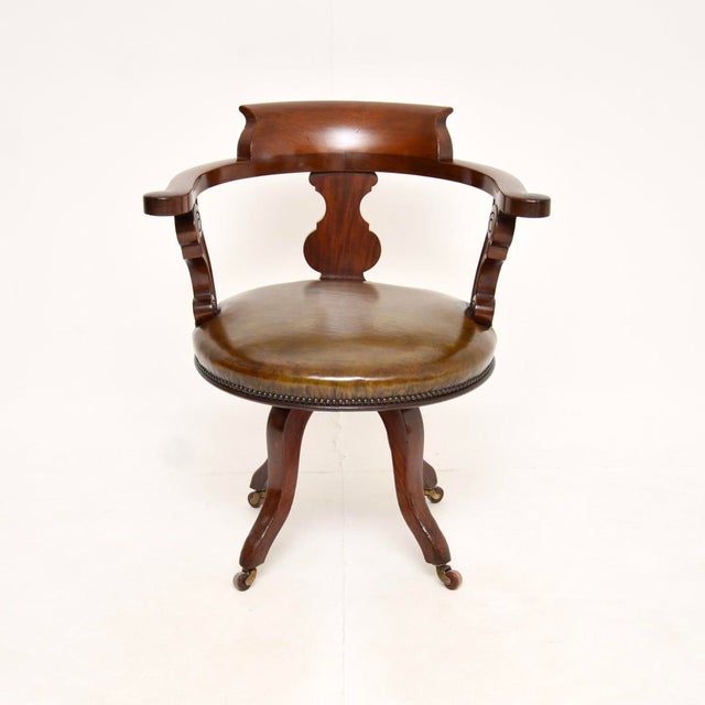 Antique Victorian Swivel Desk Chair, 1860 For Sale - Image 3 of 11