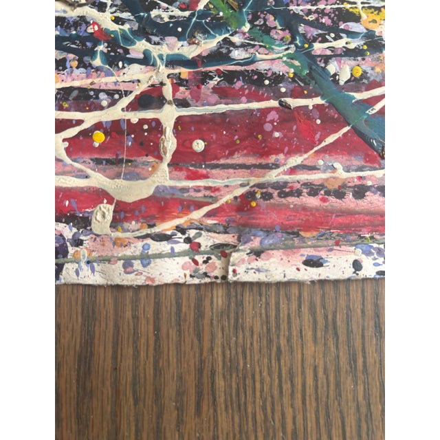 Mid-Century Modern Mid-Century Modern Abstract Expressionist Mixed Media Painting For Sale - Image 3 of 5
