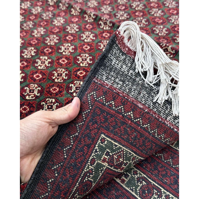 Afghan Turkmen Khamyab Hand-Knotted Wool Rug, Allover Pattern, 10'1" X 6'6" For Sale - Image 9 of 13