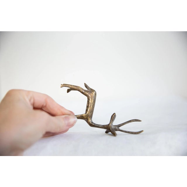 African Vintage African Dark Bronze Gazelle For Sale - Image 3 of 7