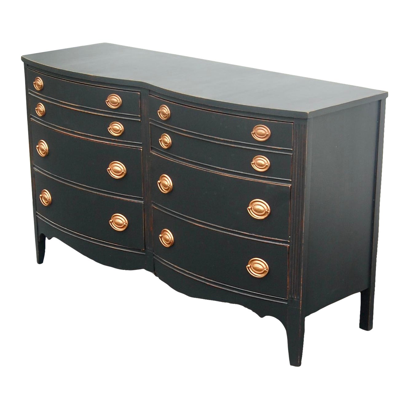 1940s Black Vintage Hepplewhite Lowboy Dresser Chairish