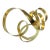 Dan Murphy Gold Metal Ribbon Sculpture on Lucite Base 1985 Modernist Abstract Infinity Loops For Sale