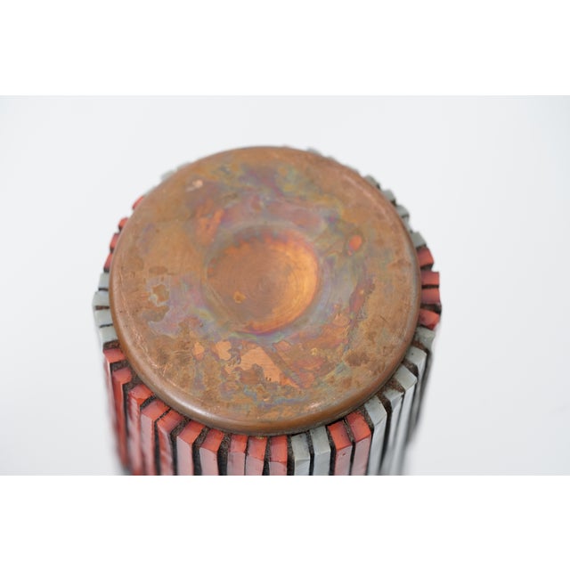 Mid-Century Modern Red and Grey Mosaic Pottery Vase from Ritter, 1960s, Set of 3 For Sale - Image 11 of 12