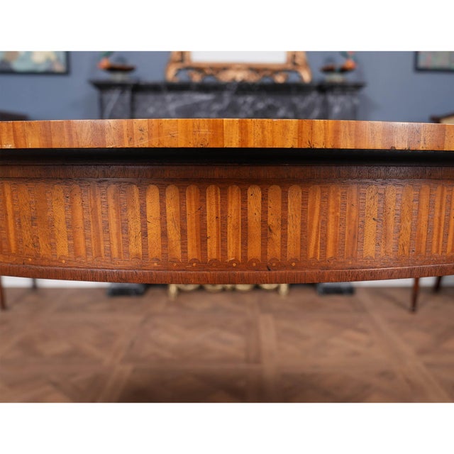 1990s Baker Inlaid Mahogany Console Table For Sale - Image 11 of 12