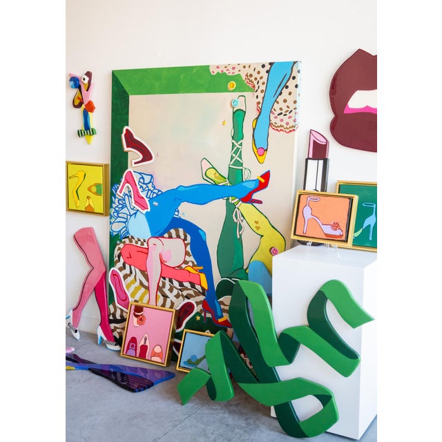 2020s Fashionable Shoe Painting by Angela Chrusciaki Blehm Titled Fetish Green For Sale - Image 5 of 5
