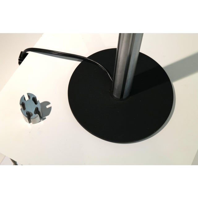 Postmodern Table Lamp with Black Cone Shade and Brushed Aluminum Stem, 1980s For Sale - Image 10 of 13