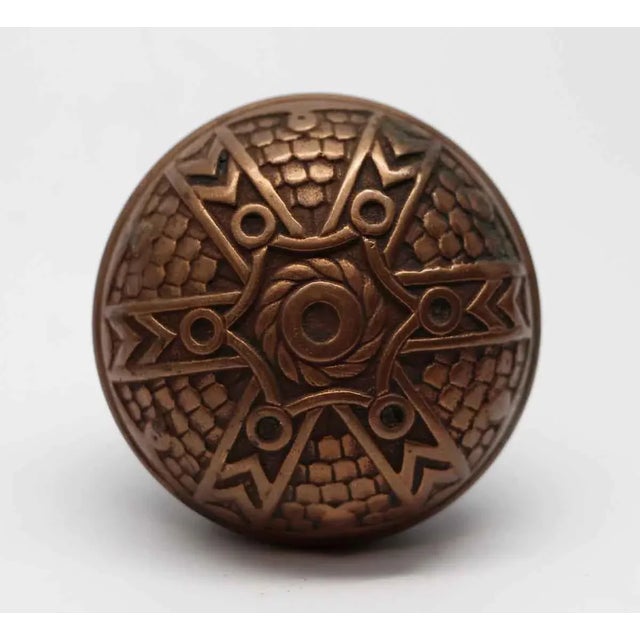 Late 19th Century Antique Bronze Vernacular 6 Fold Norwalk Passage Door Knob For Sale - Image 5 of 5