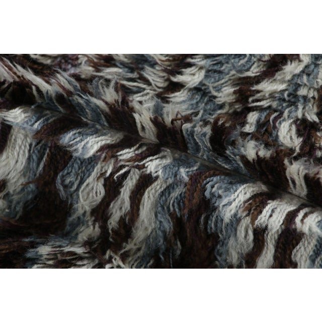 Vintage Swedish Rya Rug With Blue and Mauve Geometric Pattern - Rug & Kilim For Sale In New York - Image 6 of 8