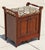 Vintage English-Style Mahogany Hall Bench With Shoe Storage Cabinet & Upholstered Seat For Sale - Image 4 of 11