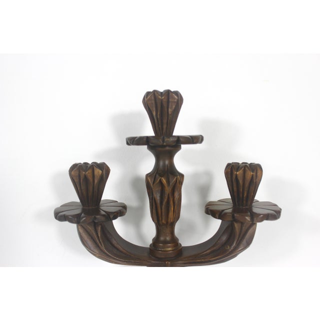 Wood 1970s Mid-Century Hand Carved Wood Candelabra Signed by Canadian Artist For Sale - Image 7 of 11