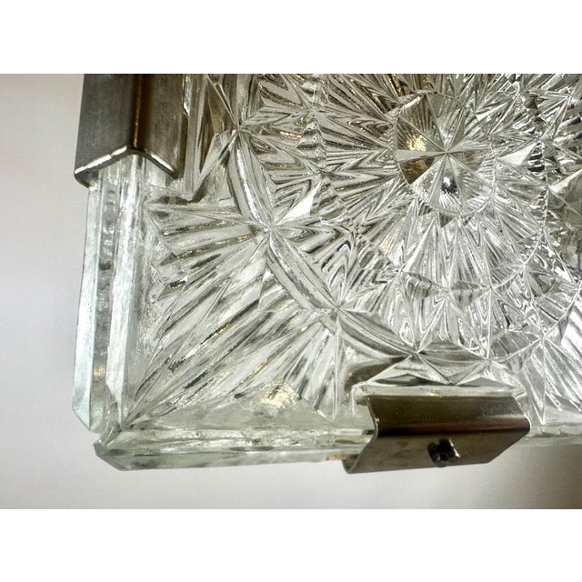 Glass Mid-Century Modern Cube Pendant Lamp from Kamenický Šenov, 1970s For Sale - Image 7 of 17