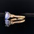 Metal Diamond Blue Sapphire Ring 14k Gold Women 1.67 TCW Certified, Size 6.25 For Sale - Image 7 of 8