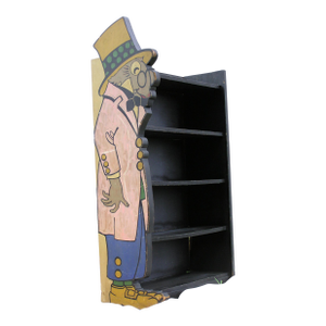 Early 20th Century Folk Art Bookcase Hand Made Uncle Wiggily or Alice in Wonderland