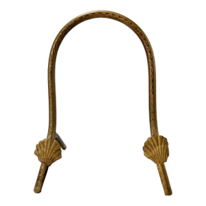 Vintage Brass Shell Motif Display Stand – Coastal Regency Book or Plate Easel