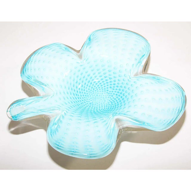 Murano Venetian Hand Blown Turquoise Art Glass For Sale - Image 10 of 13