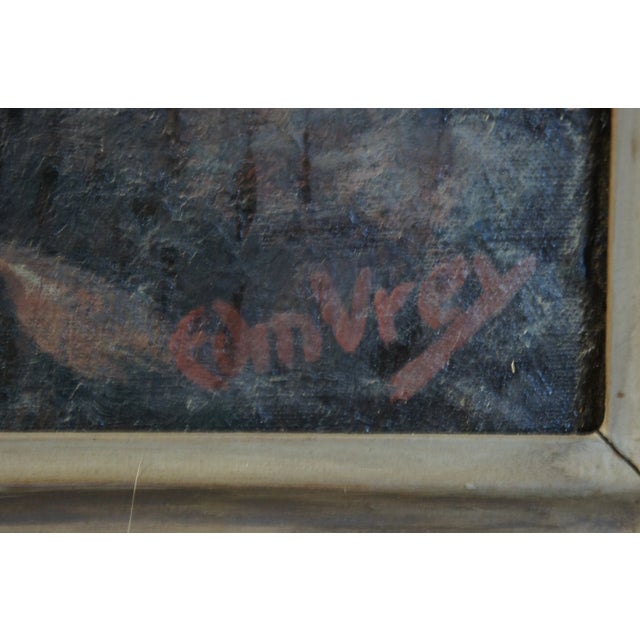 Edmund Vrey Signed Seascape Cliffside Oil on Canvas For Sale - Image 12 of 12