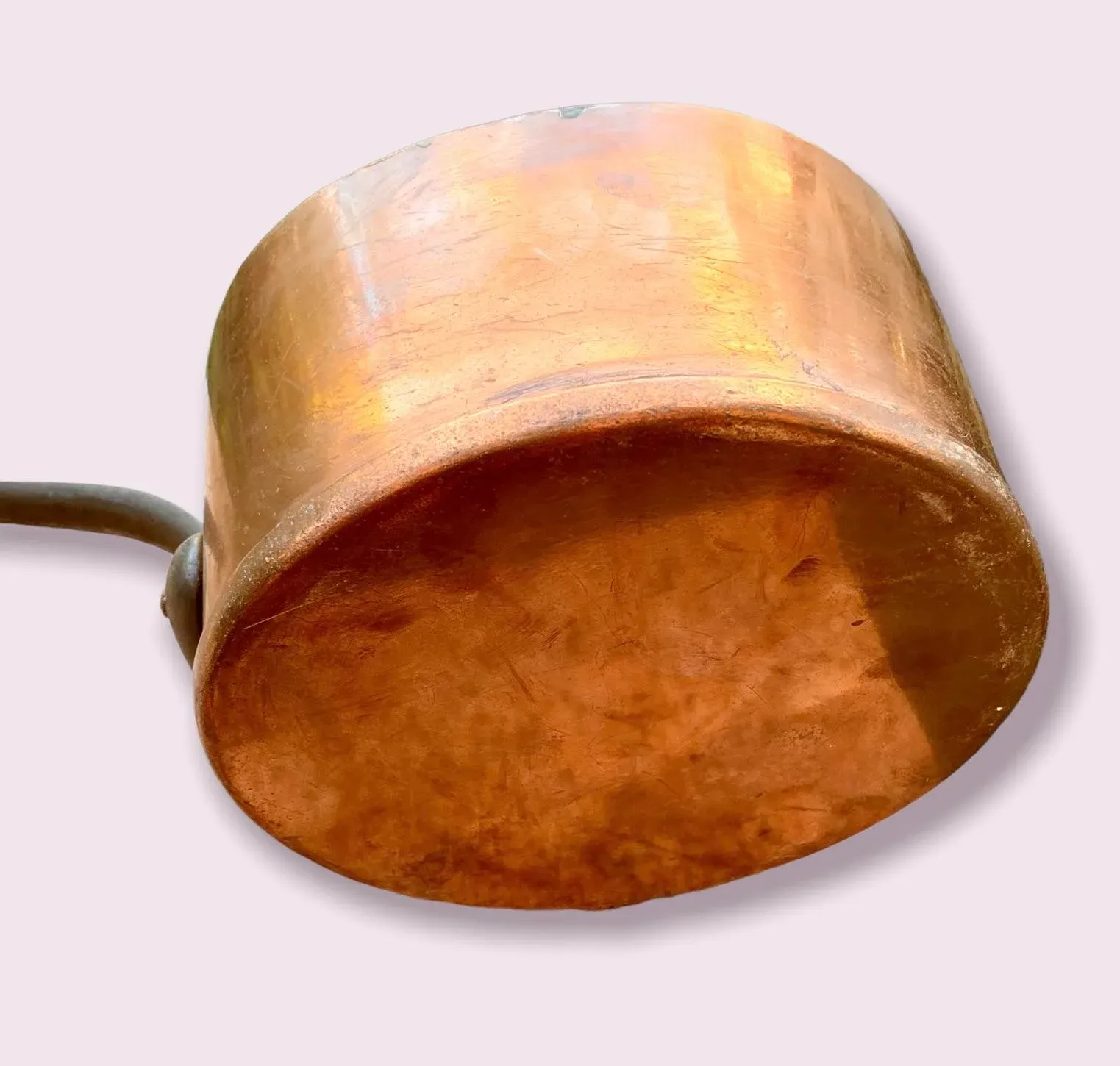 GRANDE CASSEROLE/POÊLE SAUTEUSE & couvercle ancienne cuivre étamé SIMON PARIS EUR 195,00 - FR