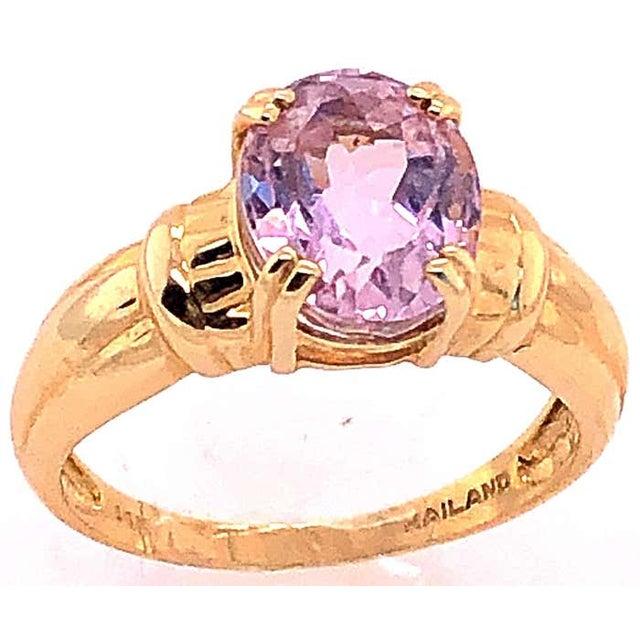 14 Karat Yellow Gold Fashion Oval Amethyst Ring For Sale - Image 9 of 9