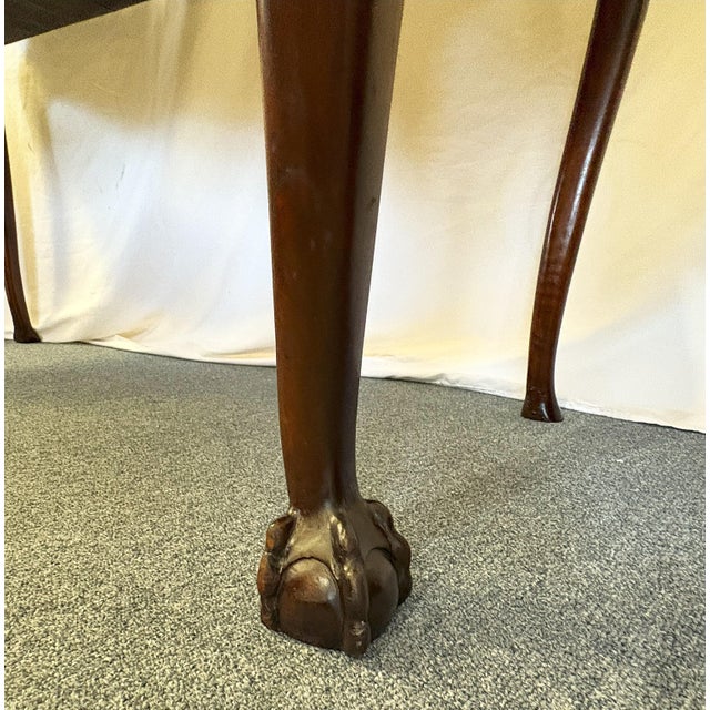 1920's Georgian Style Desk With Drawer, Cabriole Legs, & Ball and Claw Feet For Sale - Image 12 of 18