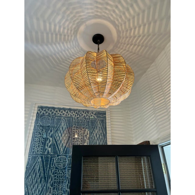 2020s Split Raw Rattan Pumpkin Pendant Light 16" For Sale - Image 5 of 7