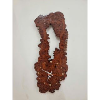 Gateway of Time – One-of-a-Kind Vietnamese Burl Elm Wood Wall Clock For Sale