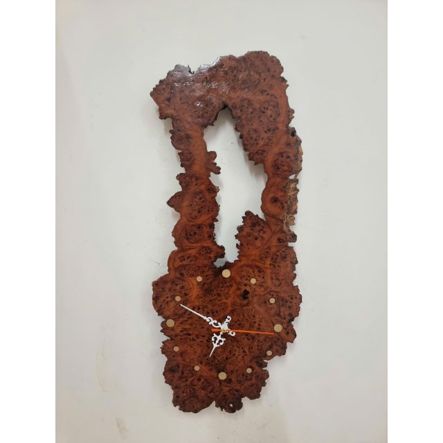 Gateway of Time – One-of-a-Kind Vietnamese Burl Elm Wood Wall Clock For Sale
