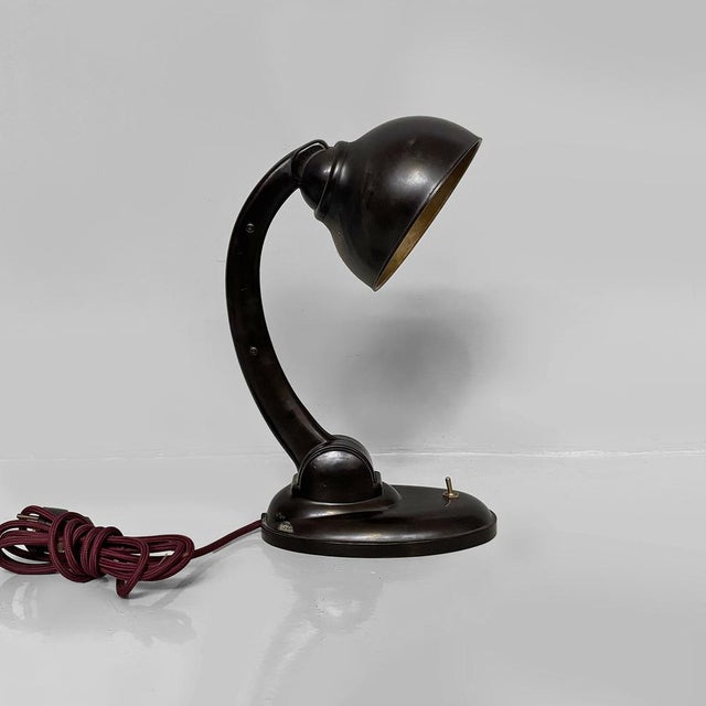 Brown Italian Art Deco Type 11126 Table Lamp by Eric Kirkman Cole, 1930s For Sale - Image 8 of 18