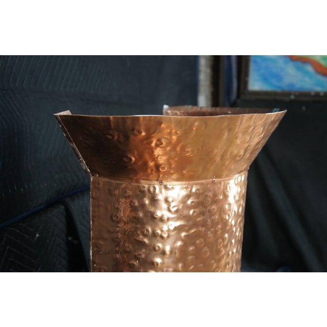 Rustic Farmhouse Hammered Copper Kitchen Stove Range Hood 58" For Sale - Image 4 of 12