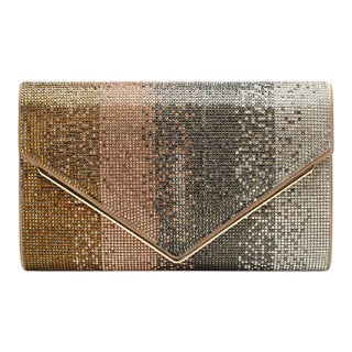 Rafe Candy Envelope Clutch in Gold and Bronze Ombre For Sale
