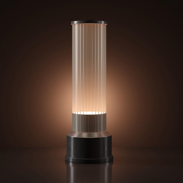 Gray CANDLESTICK Rechargeable Cordless LED Table Lamp, 3-Levels Brightness Touch Sensor Control, Graphite For Sale - Image 8 of 14