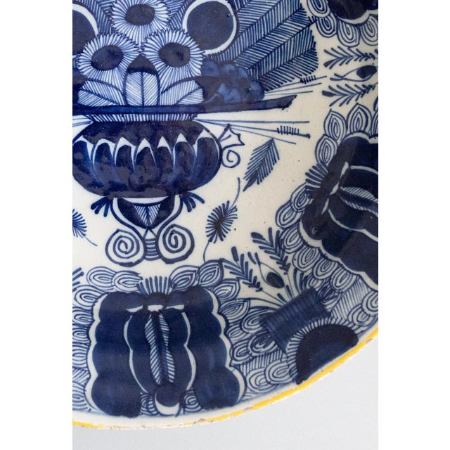 18th Century Antique 18th Century Delft Faience Peacock Charger For Sale - Image 5 of 8