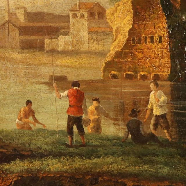 View of the Broken Bridge in Rome, Oil on Canvas For Sale - Image 6 of 14