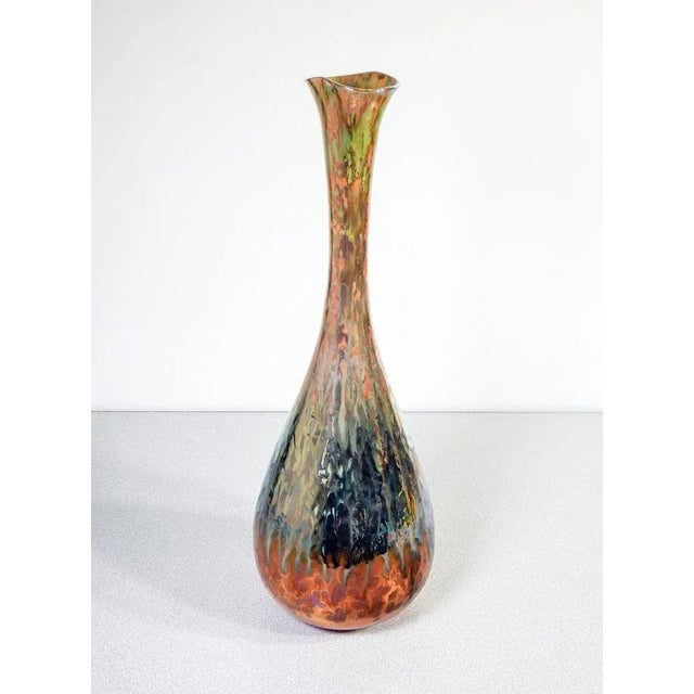 Vase in ceramic signed vittoria mazzotti, enamelled and decorated with prestige. Albisola italia, mid-twentieth century...