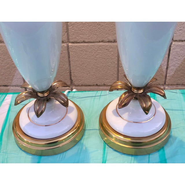 Pair of Mid-Century French Opaline Table Lamps For Sale In Washington DC - Image 6 of 9