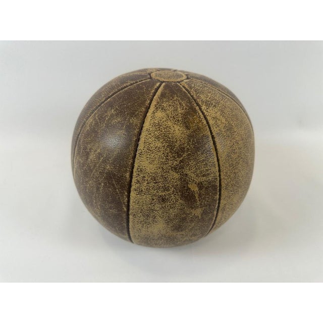 Leather Medicine Ball, Poland, 1950s, in Very Good conditions. Designed 1920 to 1949