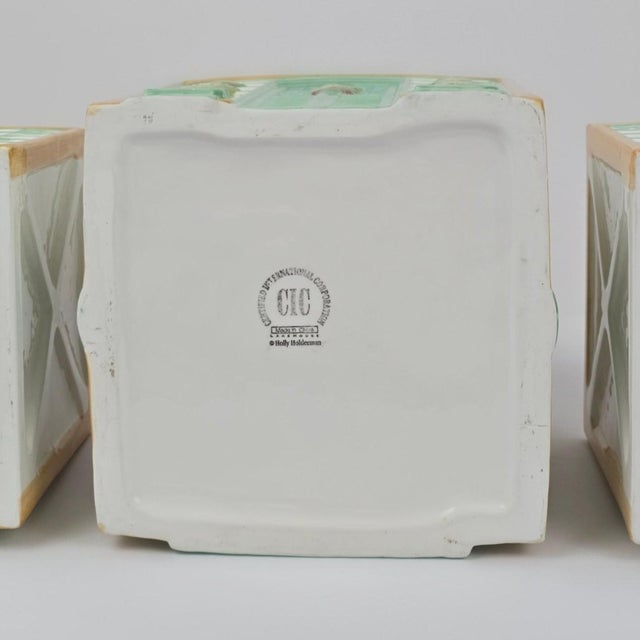 Vintage Holly Holderman Lakehouse Village Ceramic Herb Garden Jars, Set of 3 For Sale - Image 10 of 12