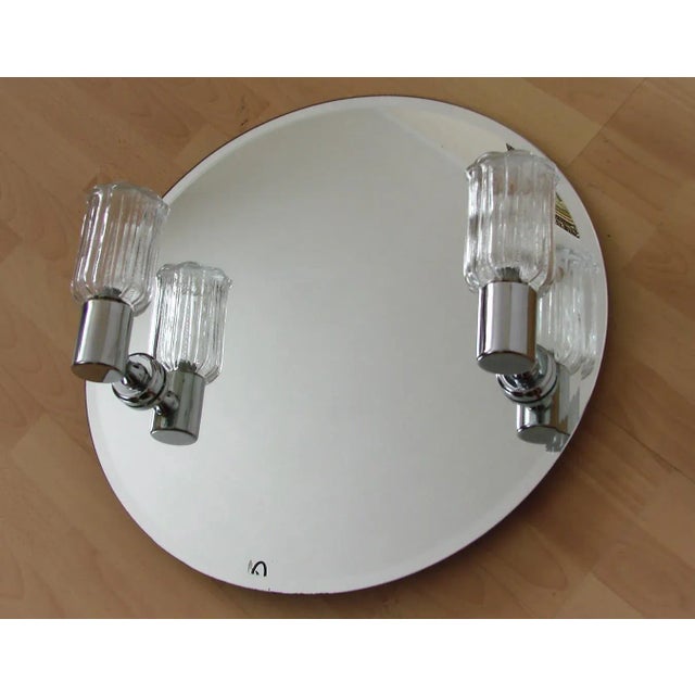 Silver Mirror with Sconces, 1980s For Sale - Image 8 of 8
