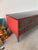 1990s 1990s Custom 11 Drawer Credenza in Red with Brushed Steel Doors and Black Glass Top For Sale - Image 5 of 17