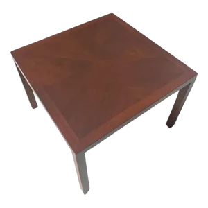 Mid Century Modern Parquetry Lane 1970s Walnut Parsons Coffee Table Restored
