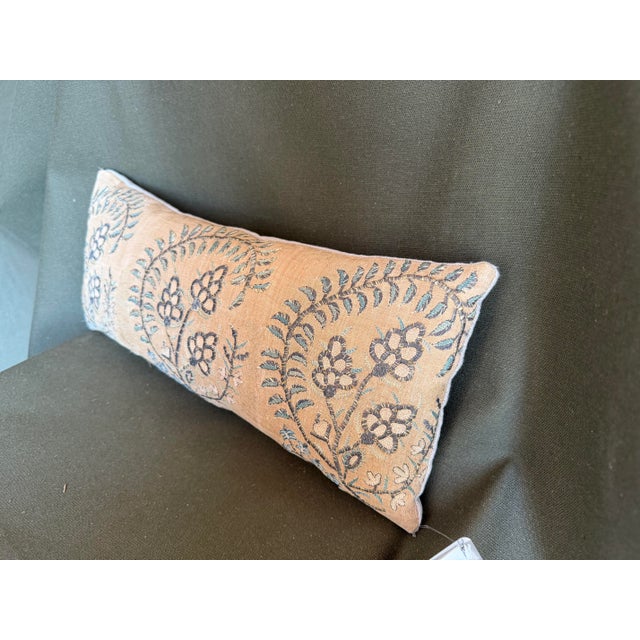 Persian Antique Safavid Style Isfahan Metallic Embroidered Textile Pillow, 17th Century For Sale - Image 3 of 7