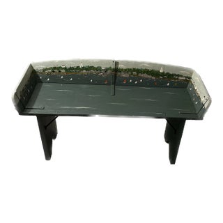 Rare Hand-Painted Coastal Bench – “Nantucket Harbor” by Gerry Scheide (2014 Folk Art Furniture) For Sale