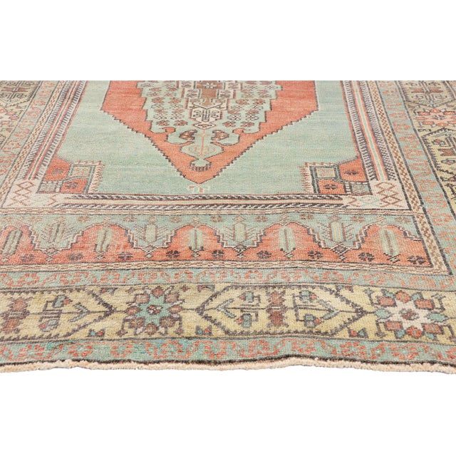 Vintage Turkish Oushak Rug, 04'07 X 08'06 For Sale - Image 4 of 10