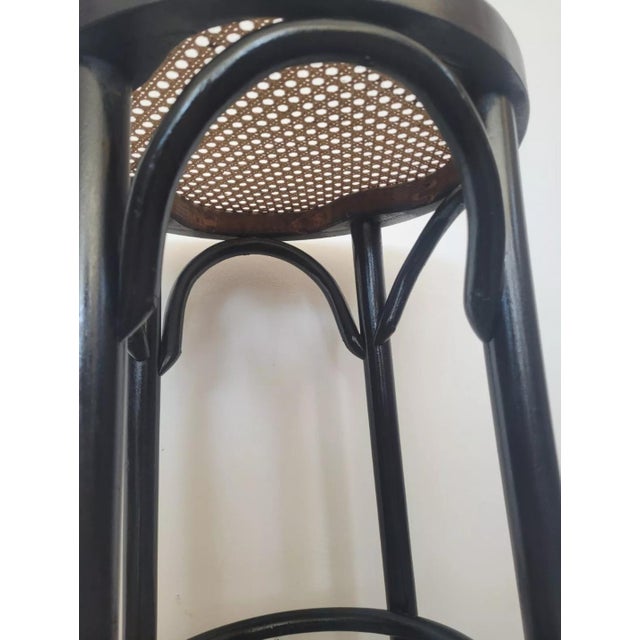 Black Thonet Style Lacquered Stool For Sale - Image 8 of 10