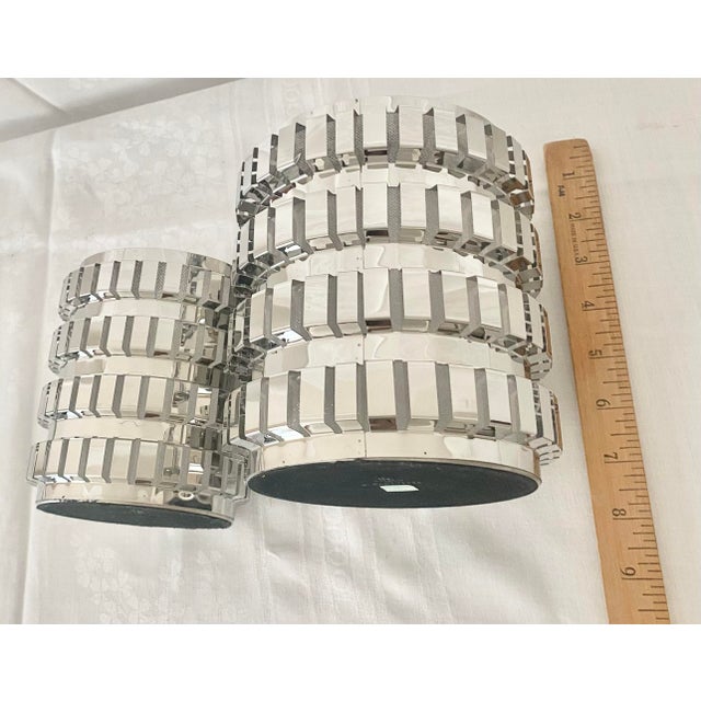 Late 20th Century Late 20th Century Y2k Glamour to Your Tabletop With This Striking Pair of Party Lite "Enchanted Linear" Candle Holders For Sale - Image 5 of 16