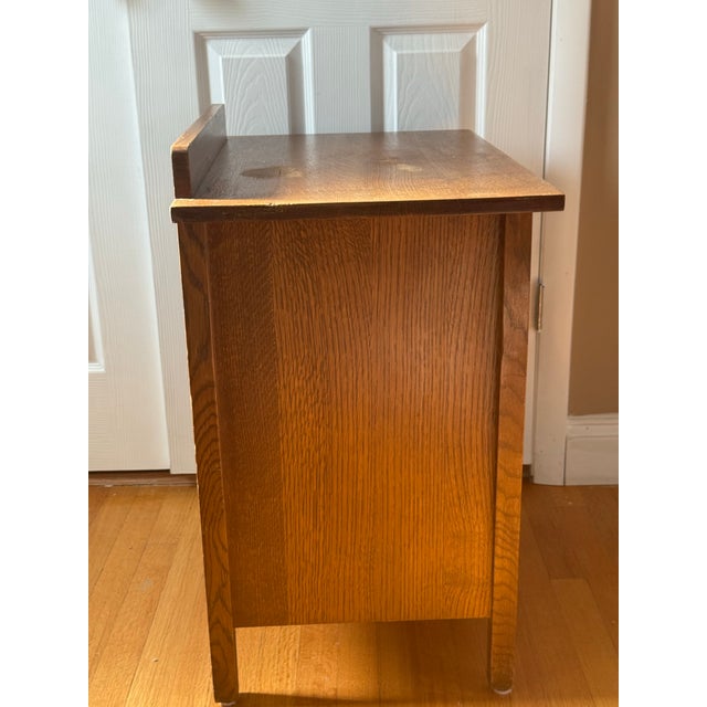Pair of well loved Stickley Oak Mission Style side tables. Could do with some TLC, but in structurally sound condition....